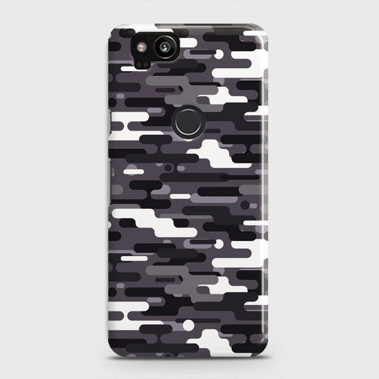Google Pixel 2 Cover - Camo Series 2 - Black & White Design - Matte Finish - Snap On Hard Case with LifeTime Colors Guarantee