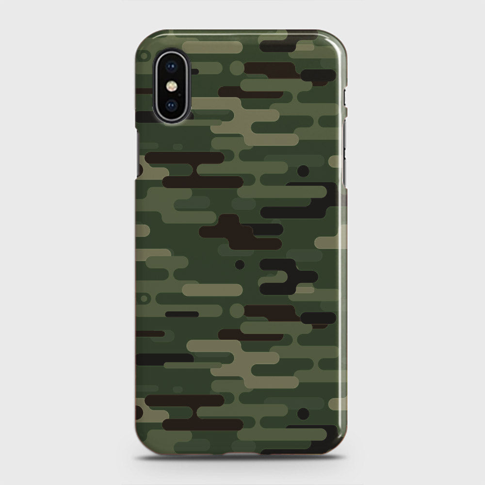iPhone XS Cover - Camo Series 2 - Light Green Design - Matte Finish - Snap On Hard Case with LifeTime Colors Guarantee