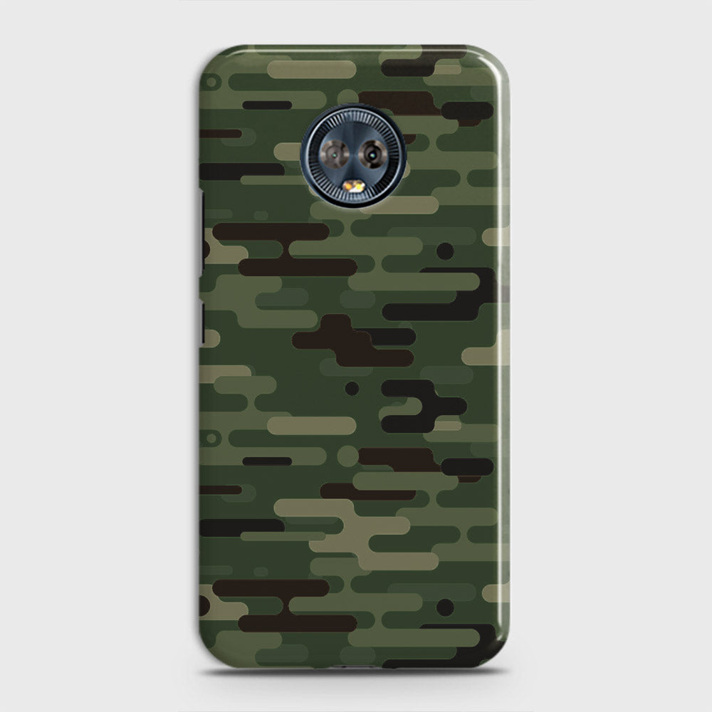 Motorola Moto G6 Plus Cover - Camo Series 2 - Light Green Design - Matte Finish - Snap On Hard Case with LifeTime Colors Guarantee