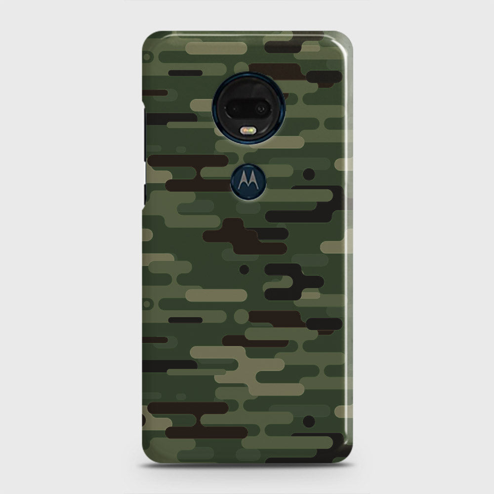 Motorola Moto G7 Plus Cover - Camo Series 2 - Light Green Design - Matte Finish - Snap On Hard Case with LifeTime Colors Guarantee