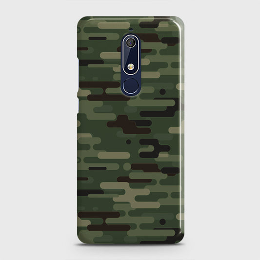 Nokia 5.1 Cover - Camo Series 2 - Light Green Design - Matte Finish - Snap On Hard Case with LifeTime Colors Guarantee