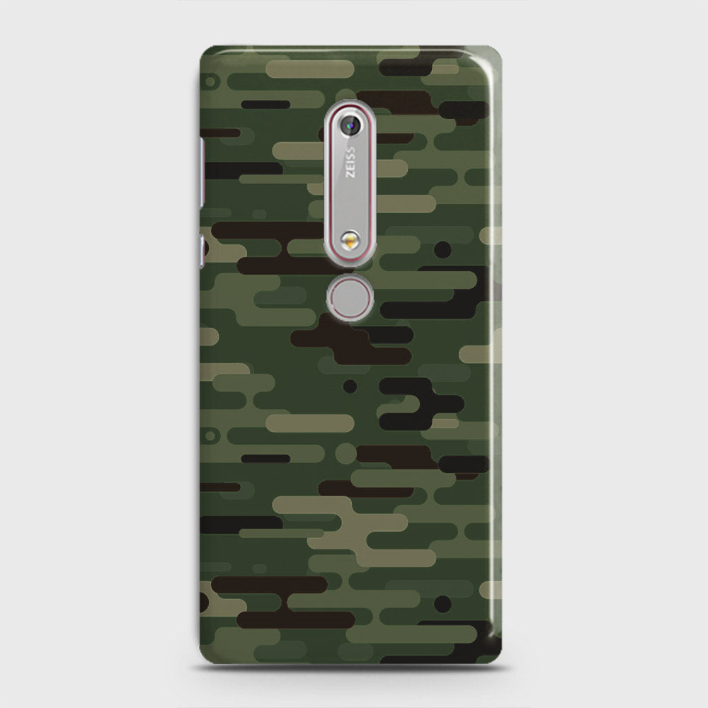 Nokia 6.1 Cover - Camo Series 2 - Light Green Design - Matte Finish - Snap On Hard Case with LifeTime Colors Guarantee