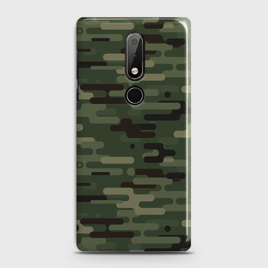 Nokia 6.1 Plus Cover - Camo Series 2 - Light Green Design - Matte Finish - Snap On Hard Case with LifeTime Colors Guarantee