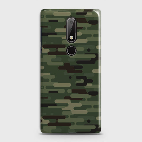 Nokia 6.1 Plus Cover - Camo Series 2 - Light Green Design - Matte Finish - Snap On Hard Case with LifeTime Colors Guarantee