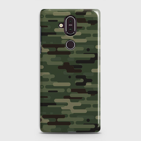 Nokia 8.1 Cover - Camo Series 2 - Light Green Design - Matte Finish - Snap On Hard Case with LifeTime Colors Guarantee