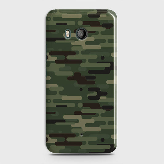 HTC U11  Cover - Camo Series 2 - Light Green Design - Matte Finish - Snap On Hard Case with LifeTime Colors Guarantee