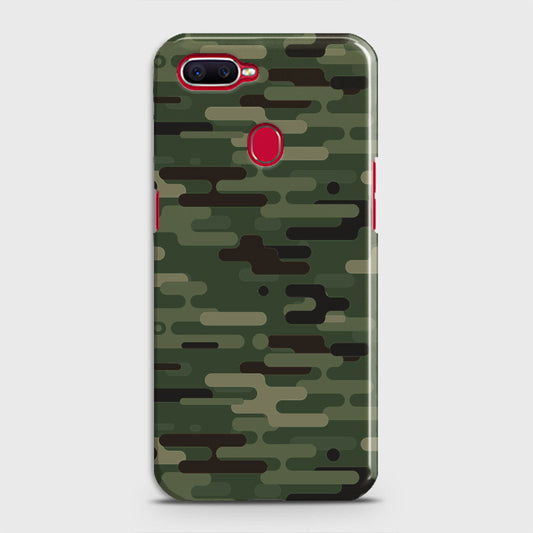 Oppo A7 Cover - Camo Series 2 - Light Green Design - Matte Finish - Snap On Hard Case with LifeTime Colors Guarantee