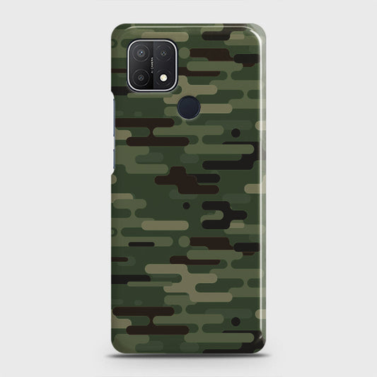 Oppo A15 Cover - Camo Series 2 - Light Green Design - Matte Finish - Snap On Hard Case with LifeTime Colors Guarantee