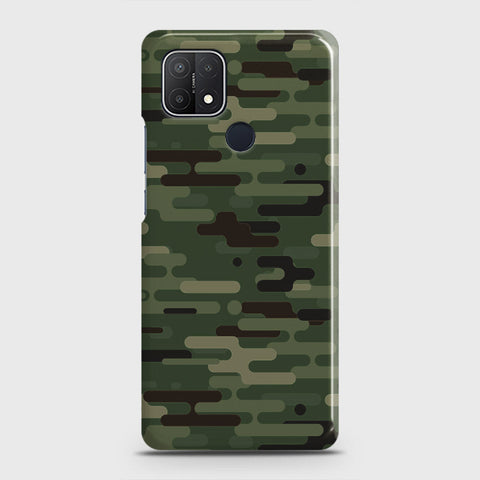 Oppo A15 Cover - Camo Series 2 - Light Green Design - Matte Finish - Snap On Hard Case with LifeTime Colors Guarantee