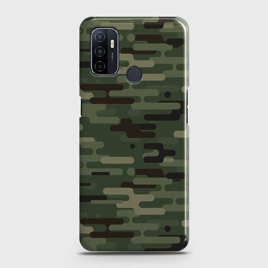 Oppo A53 Cover - Camo Series 2 - Light Green Design - Matte Finish - Snap On Hard Case with LifeTime Colors Guarantee