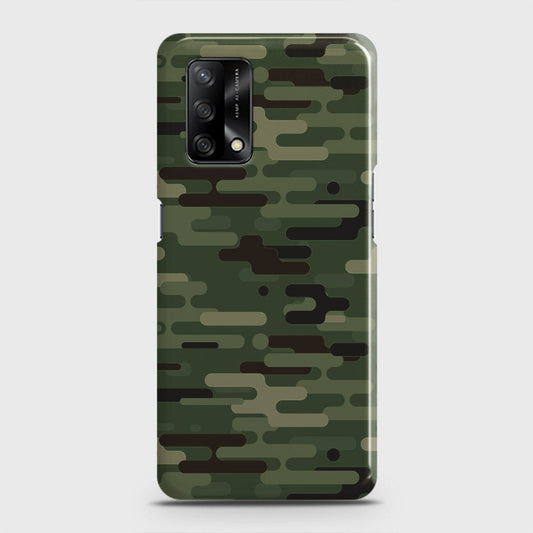 Oppo F19 Cover - Camo Series 2 - Light Green Design - Matte Finish - Snap On Hard Case with LifeTime Colors Guarantee