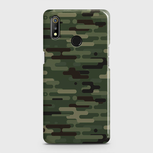 Realme 3 Cover - Camo Series 2 - Light Green Design - Matte Finish - Snap On Hard Case with LifeTime Colors Guarantee