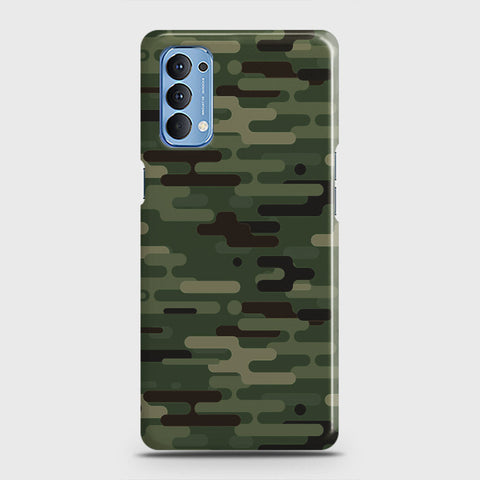 Oppo Reno 4 4G Cover - Camo Series 2 - Light Green Design - Matte Finish - Snap On Hard Case with LifeTime Colors Guarantee