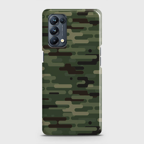 Oppo Reno 5 Pro 5G Cover - Camo Series 2 - Light Green Design - Matte Finish - Snap On Hard Case with LifeTime Colors Guarantee