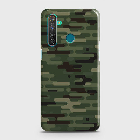 Realme 5 Cover - Camo Series 2 - Light Green Design - Matte Finish - Snap On Hard Case with LifeTime Colors Guarantee