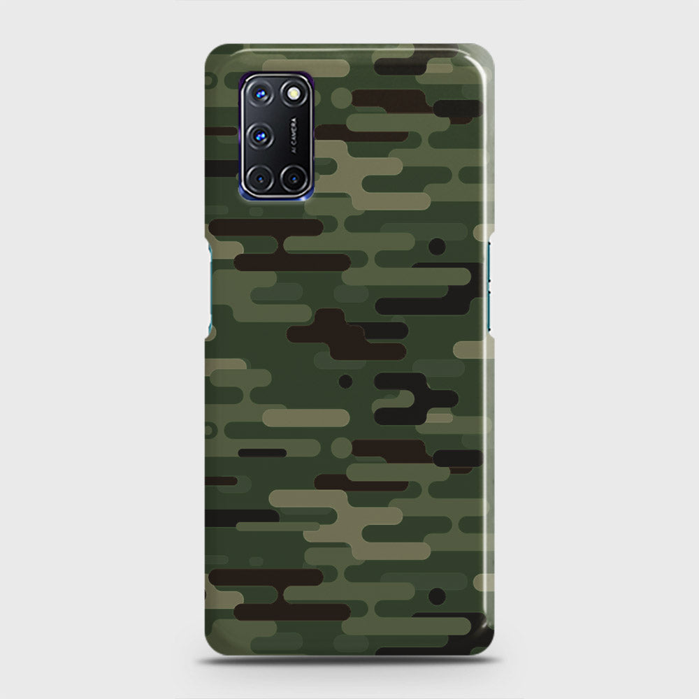 Oppo A92 Cover - Camo Series 2 - Light Green Design - Matte Finish - Snap On Hard Case with LifeTime Colors Guarantee