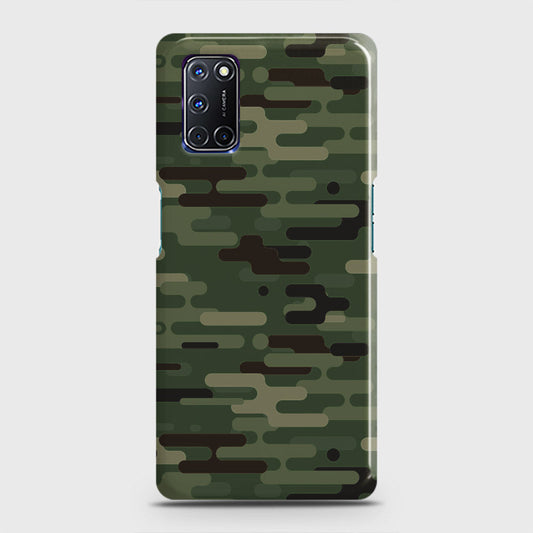 Oppo A92 Cover - Camo Series 2 - Light Green Design - Matte Finish - Snap On Hard Case with LifeTime Colors Guarantee