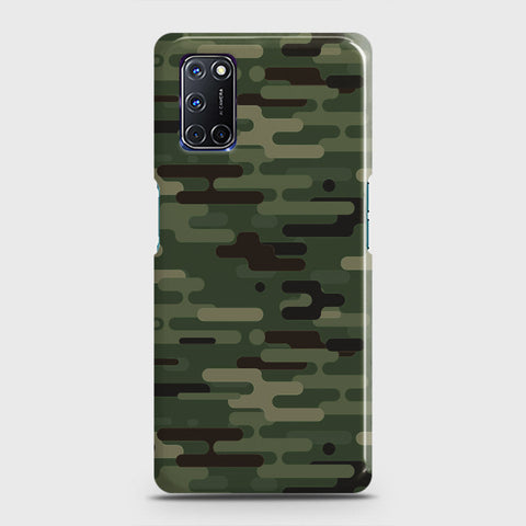 Oppo A92 Cover - Camo Series 2 - Light Green Design - Matte Finish - Snap On Hard Case with LifeTime Colors Guarantee