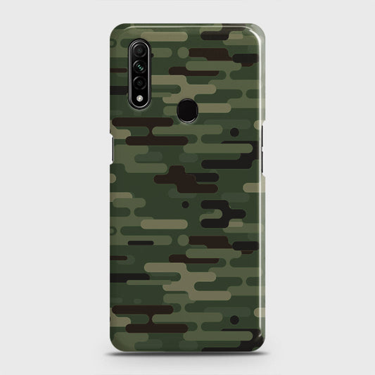 Oppo A8 Cover - Camo Series 2 - Light Green Design - Matte Finish - Snap On Hard Case with LifeTime Colors Guarantee