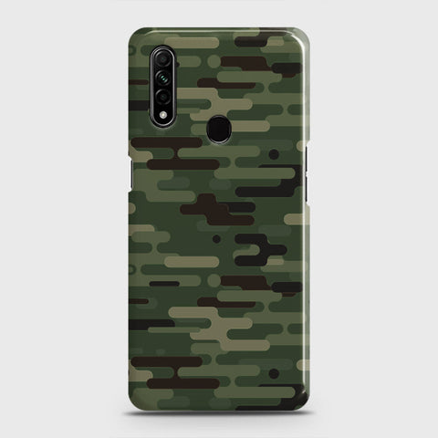 Oppo A8 Cover - Camo Series 2 - Light Green Design - Matte Finish - Snap On Hard Case with LifeTime Colors Guarantee
