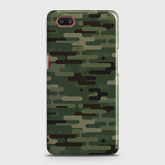 Realme C2 with out flash light hole Cover - Camo Series 2 - Light Green Design - Matte Finish - Snap On Hard Case with LifeTime Colors Guarantee