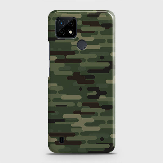 Realme C21 Cover - Camo Series 2 - Light Green Design - Matte Finish - Snap On Hard Case with LifeTime Colors Guarantee