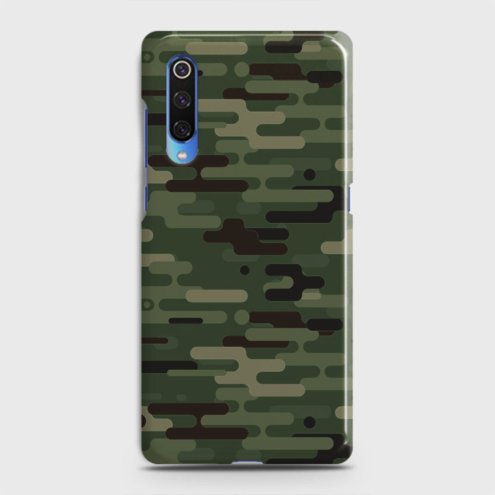 Xiaomi Mi 9 Cover - Camo Series 2 - Light Green Design - Matte Finish - Snap On Hard Case with LifeTime Colors Guarantee