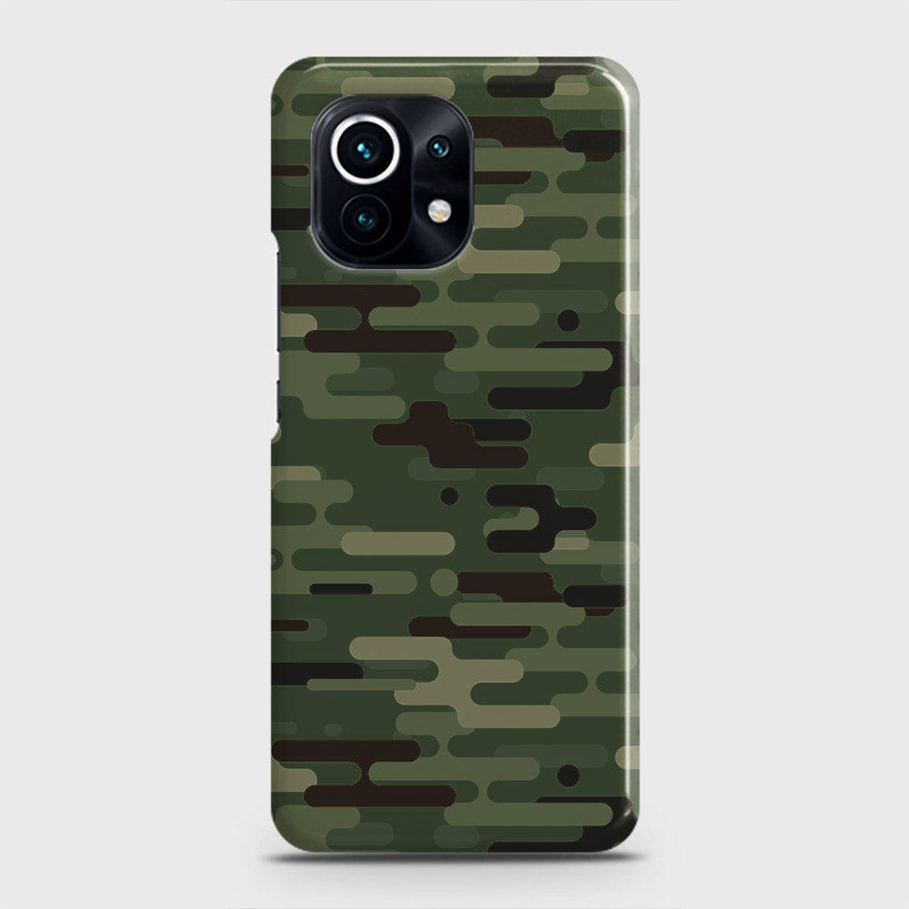 Xiaomi Mi 11 Lite Cover - Camo Series 2 - Light Green Design - Matte Finish - Snap On Hard Case with LifeTime Colors Guarantee