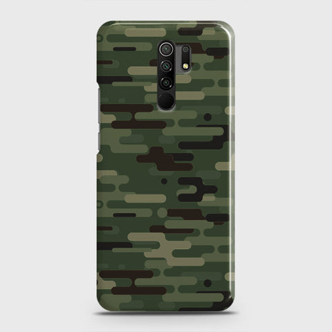 Xiaomi Redmi 9 Cover - Camo Series 2 - Light Green Design - Matte Finish - Snap On Hard Case with LifeTime Colors Guarantee