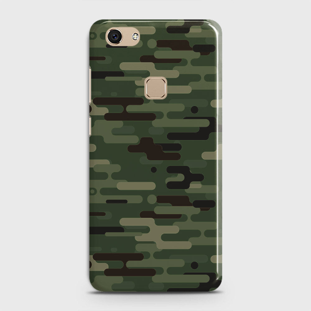 Vivo V7 Cover - Camo Series 2 - Light Green Design - Matte Finish - Snap On Hard Case with LifeTime Colors Guarantee