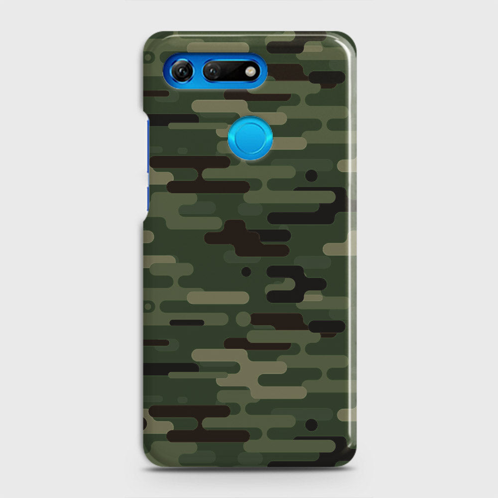 Huawei Honor View 20 Cover - Camo Series 2 - Light Green Design - Matte Finish - Snap On Hard Case with LifeTime Colors Guarantee