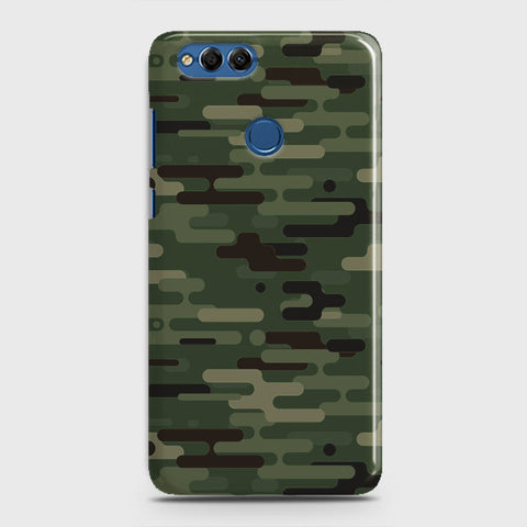 Huawei Honor 7X Cover - Camo Series 2 - Light Green Design - Matte Finish - Snap On Hard Case with LifeTime Colors Guarantee