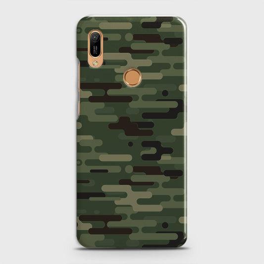 Huawei Y6 2019 Cover - Camo Series 2 - Light Green Design - Matte Finish - Snap On Hard Case with LifeTime Colors Guarantee