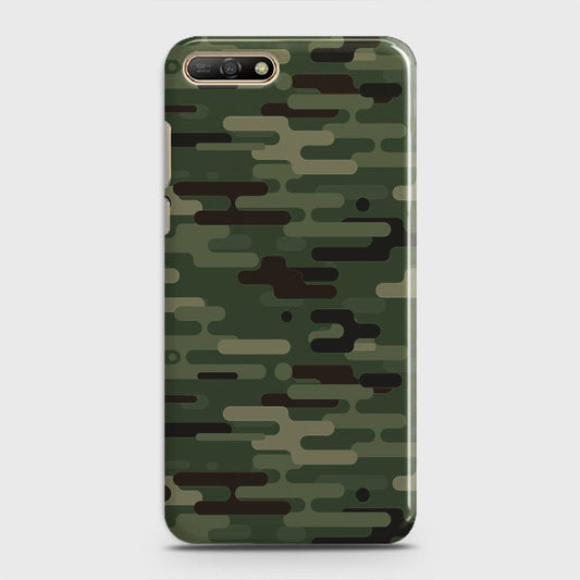 Huawei Y6 2018 Cover - Camo Series 2 - Light Green Design - Matte Finish - Snap On Hard Case with LifeTime Colors Guarantee