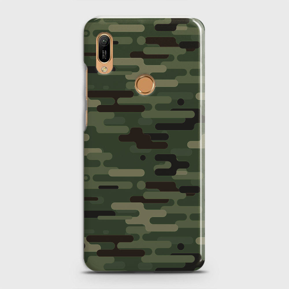 Huawei Y6 Prime 2019 Cover - Camo Series 2 - Light Green Design - Matte Finish - Snap On Hard Case with LifeTime Colors Guarantee