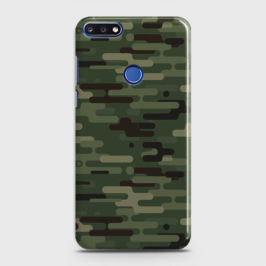 Honor 7A Cover - Camo Series 2 - Light Green Design - Matte Finish - Snap On Hard Case with LifeTime Colors Guarantee