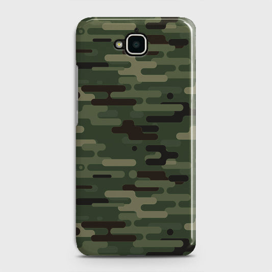 Huawei Y6 Pro 2015 Cover - Camo Series 2 - Light Green Design - Matte Finish - Snap On Hard Case with LifeTime Colors Guarantee