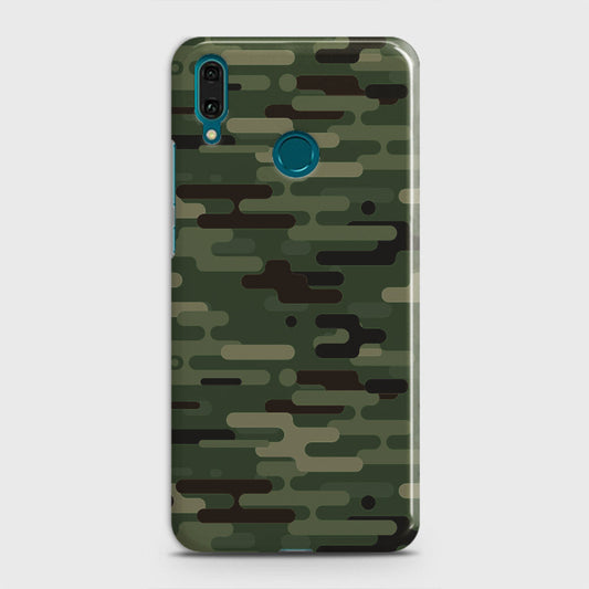 Huawei Y7 Prime 2019 Cover - Camo Series 2 - Light Green Design - Matte Finish - Snap On Hard Case with LifeTime Colors Guarantee