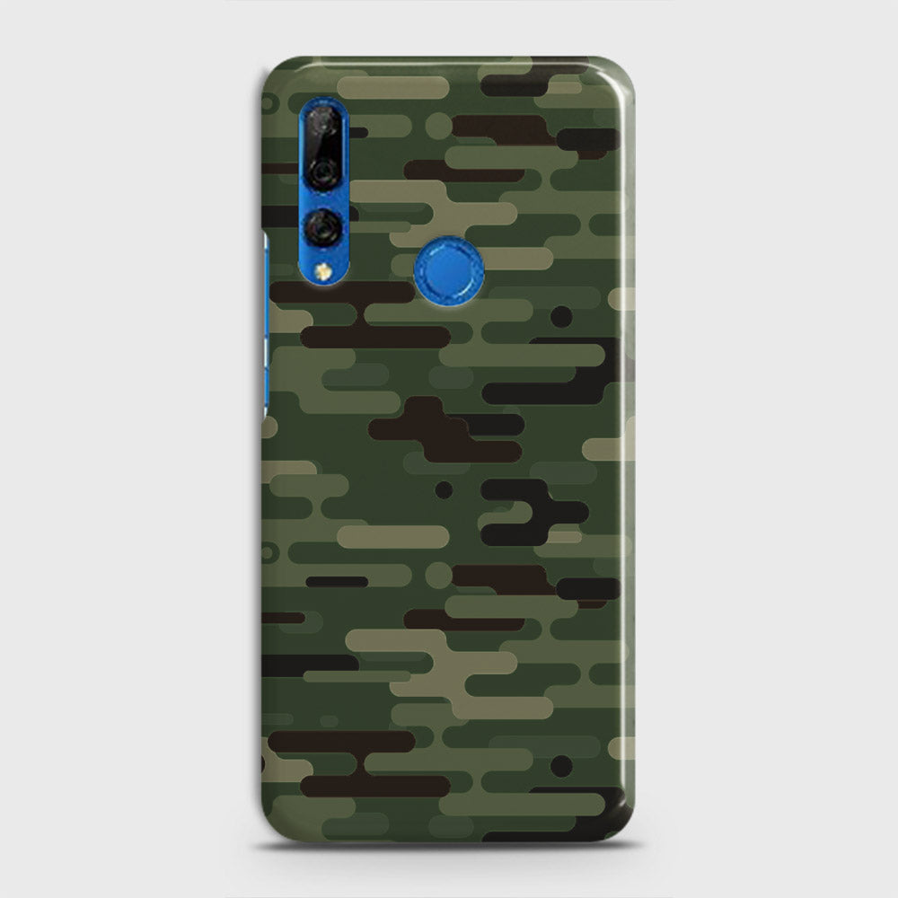 Huawei Y9 Prime 2019 Cover - Camo Series 2 - Light Green Design - Matte Finish - Snap On Hard Case with LifeTime Colors Guarantee
