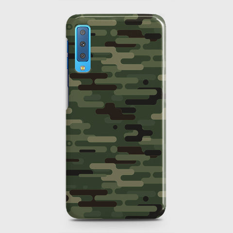 Samsung Galaxy A7 2018 Cover - Camo Series 2 - Light Green Design - Matte Finish - Snap On Hard Case with LifeTime Colors Guarantee
