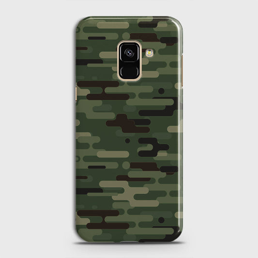 Samsung Galaxy A8 Plus 2018 Cover - Camo Series 2 - Light Green Design - Matte Finish - Snap On Hard Case with LifeTime Colors Guarantee