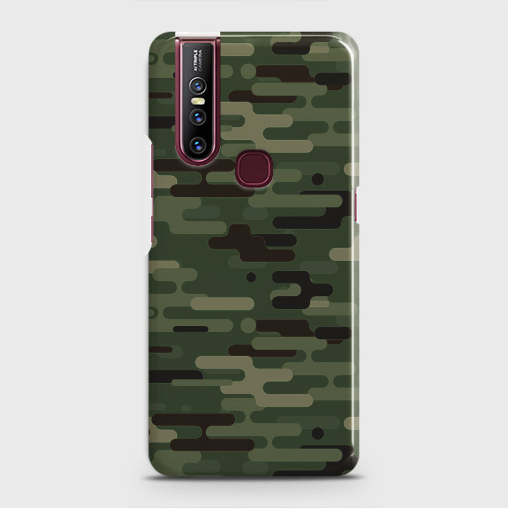 Vivo V15 Cover - Camo Series 2 - Light Green Design - Matte Finish - Snap On Hard Case with LifeTime Colors Guarantee