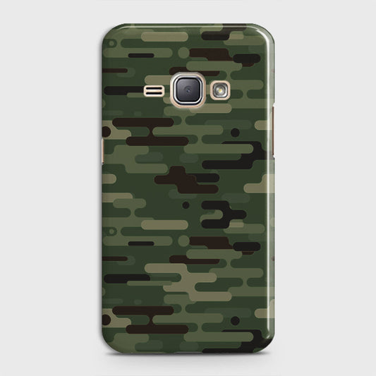 Samsung Galaxy J1 2016 / J120 Cover - Camo Series 2 - Light Green Design - Matte Finish - Snap On Hard Case with LifeTime Colors Guarantee
