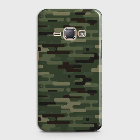 Samsung Galaxy J1 2016 / J120 Cover - Camo Series 2 - Light Green Design - Matte Finish - Snap On Hard Case with LifeTime Colors Guarantee