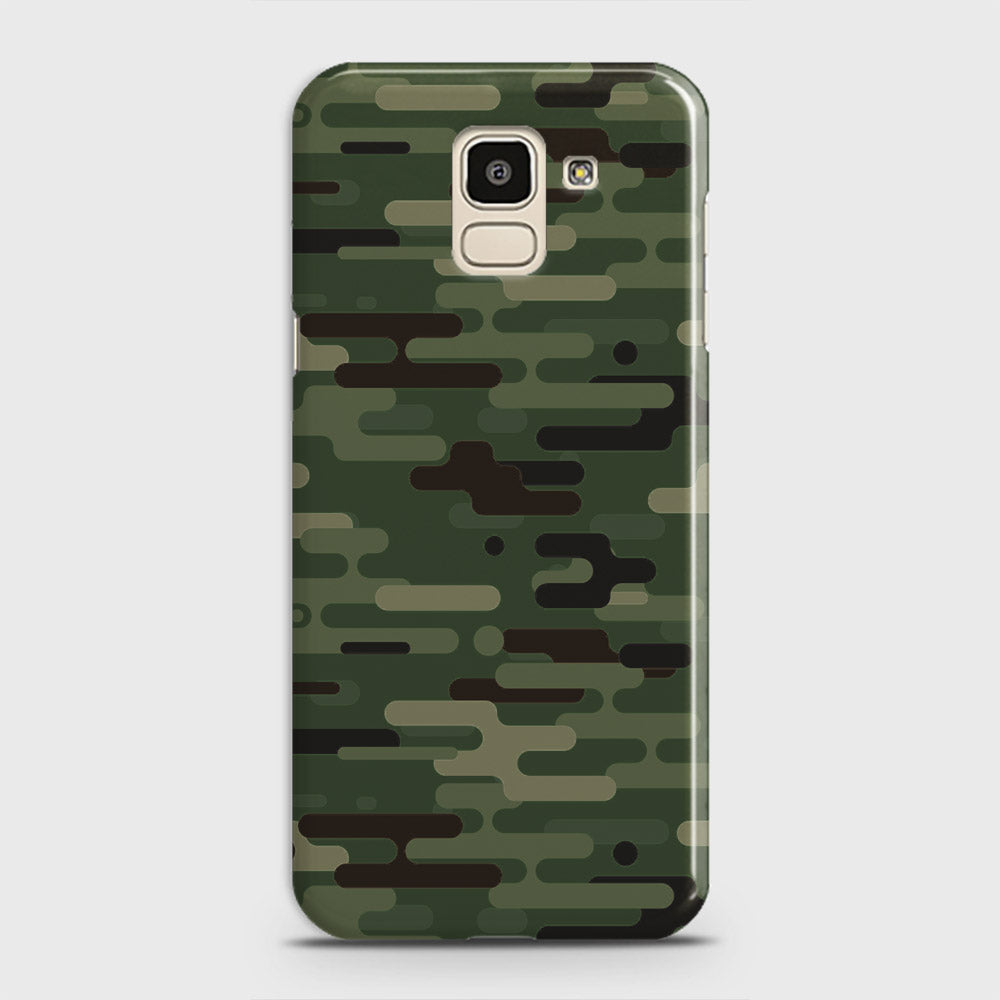 Samsung Galaxy J6 2018 Cover - Camo Series 2 - Light Green Design - Matte Finish - Snap On Hard Case with LifeTime Colors Guarantee
