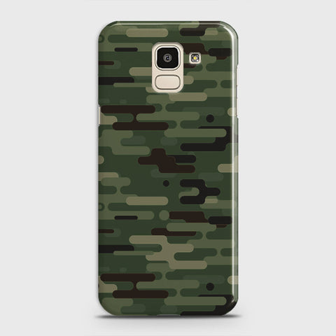 Samsung Galaxy J6 2018 Cover - Camo Series 2 - Light Green Design - Matte Finish - Snap On Hard Case with LifeTime Colors Guarantee
