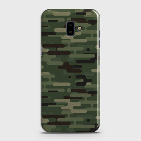 Samsung Galaxy J6 Plus 2018 Cover - Camo Series 2 - Light Green Design - Matte Finish - Snap On Hard Case with LifeTime Colors Guarantee