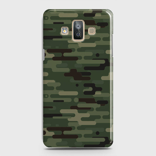 Samsung Galaxy J7 Duo Cover - Camo Series 2 - Light Green Design - Matte Finish - Snap On Hard Case with LifeTime Colors Guarantee