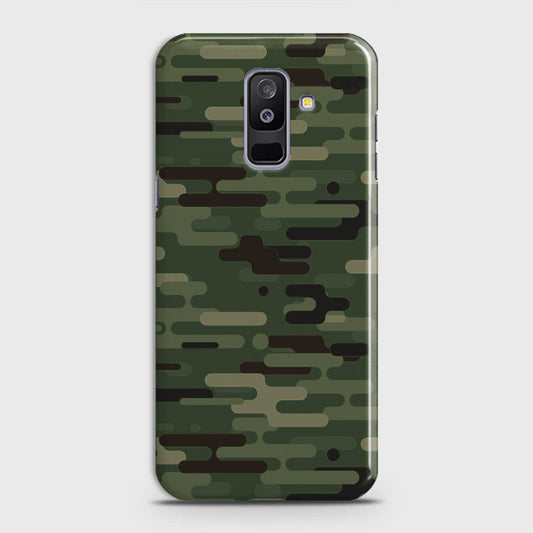 Samsung Galaxy J8 2018 Cover - Camo Series 2 - Light Green Design - Matte Finish - Snap On Hard Case with LifeTime Colors Guarantee