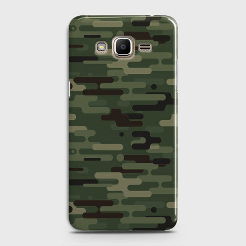 Samsung Galaxy J7 2015 Cover - Camo Series 2 - Light Green Design - Matte Finish - Snap On Hard Case with LifeTime Colors Guarantee